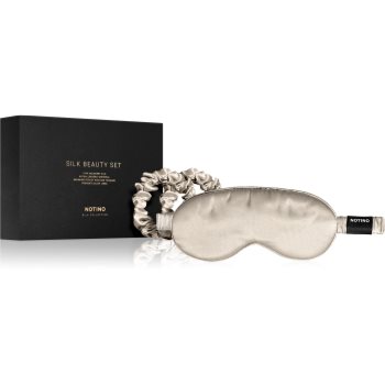 Notino Silk Collection Sleeping mask & Scrunchies Set set cadou culoare Cream - imagine 2